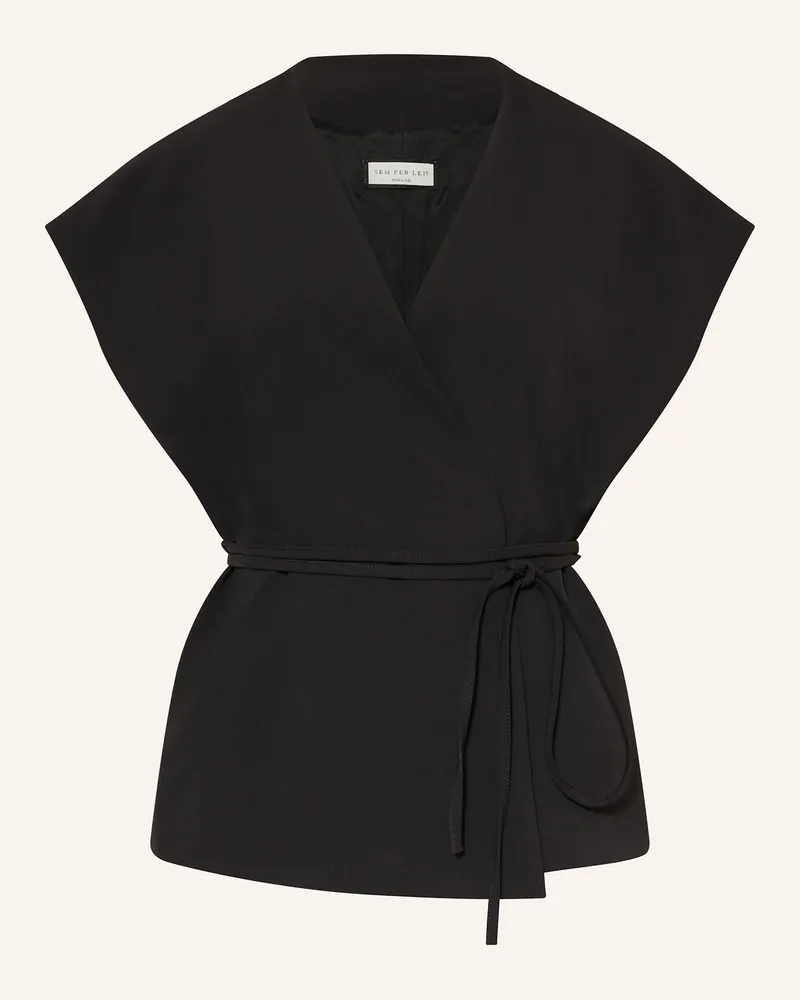 SEM PER LEI Blazerweste schwarz Schwarz