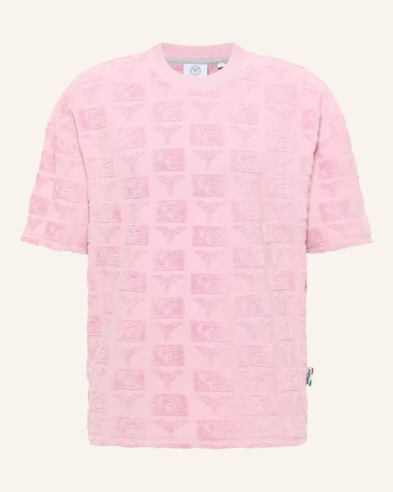 Carlo Colucci Oversize T-Shirt mit Frotteeinsätzen EBNICHER Rosa