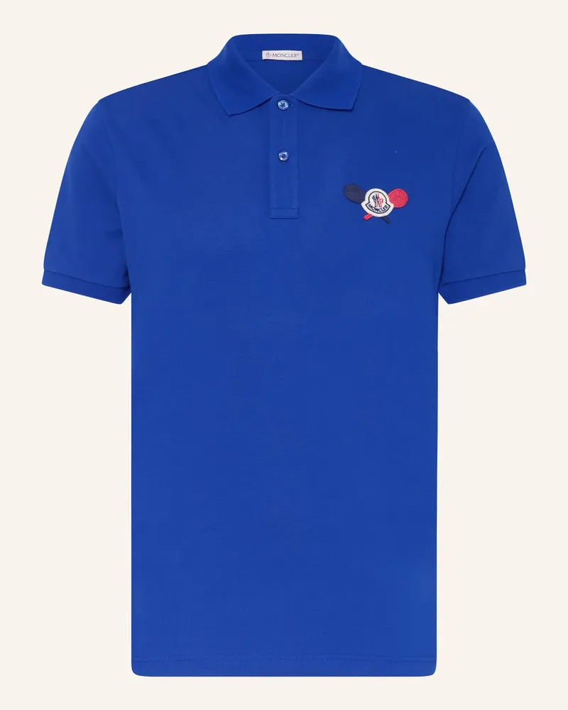 Moncler Piqué-Poloshirt Blau