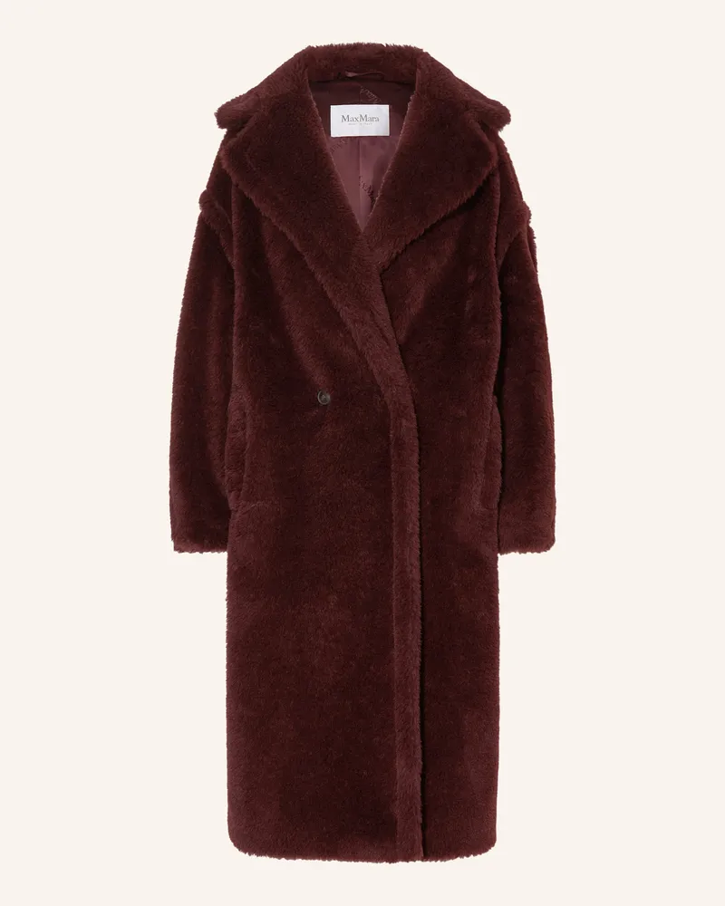 Max Mara Teddyfell-Mantel TEDGIRL mit Alpaka Dunkelrot