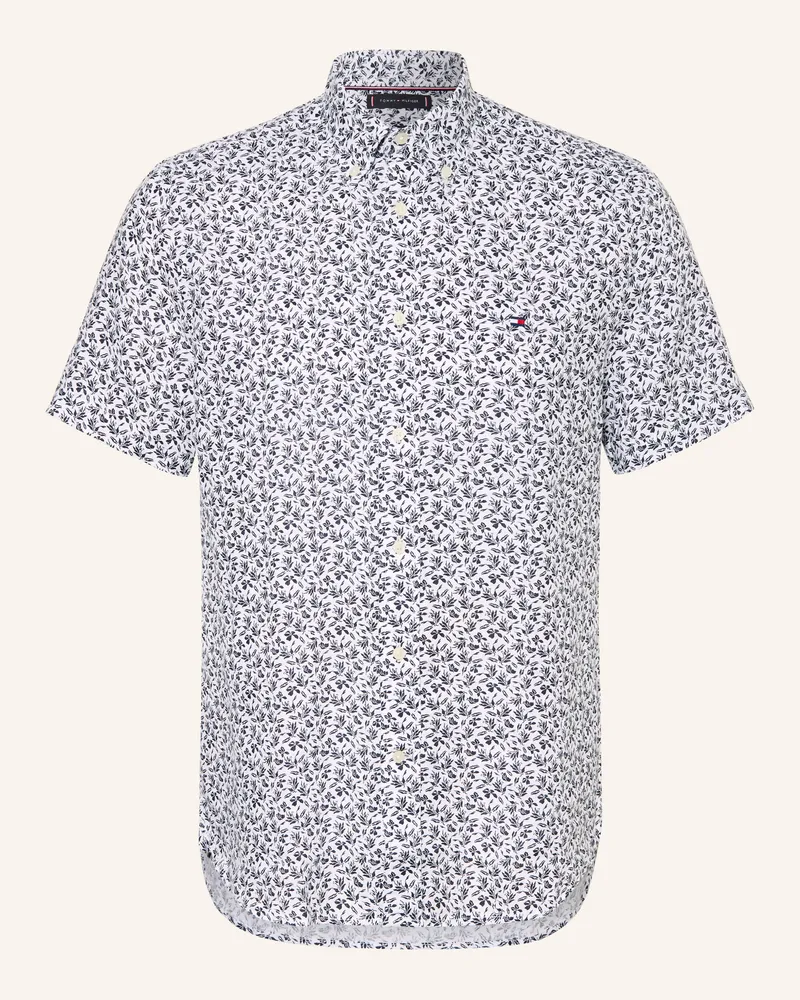 Tommy Hilfiger Kurzarm-Hemd Regular Fit Aus Leinen weiss Weiss
