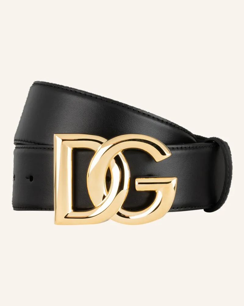Dolce & Gabbana Ledergürtel schwarz Schwarz