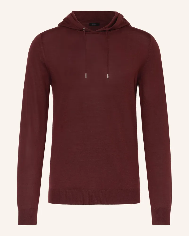 Reiss Strick-Hoodie Holland Aus Merinowolle rot Dunkelrot