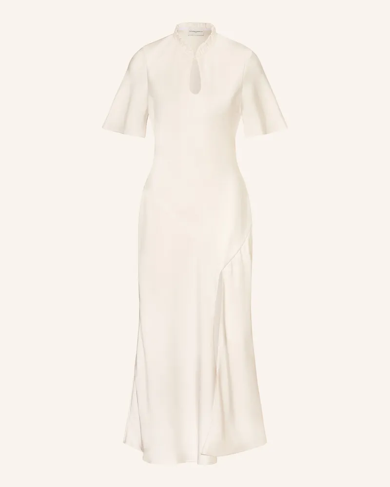 Claudie Pierlot Satinkleid mit Rüschen Ecru