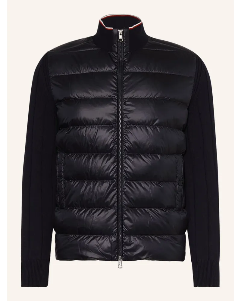 Moncler Strickjacke im Materialmix Blau