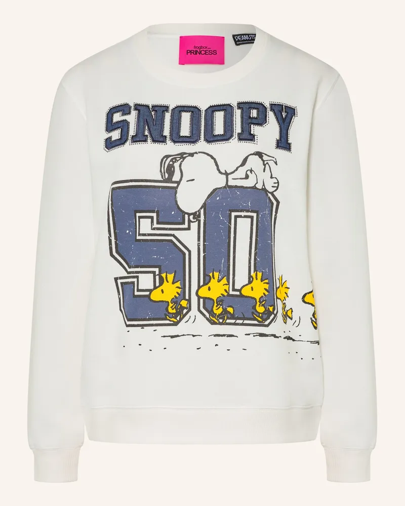Frogbox Sweatshirt Mit Schmucksteinen weiss Weiss