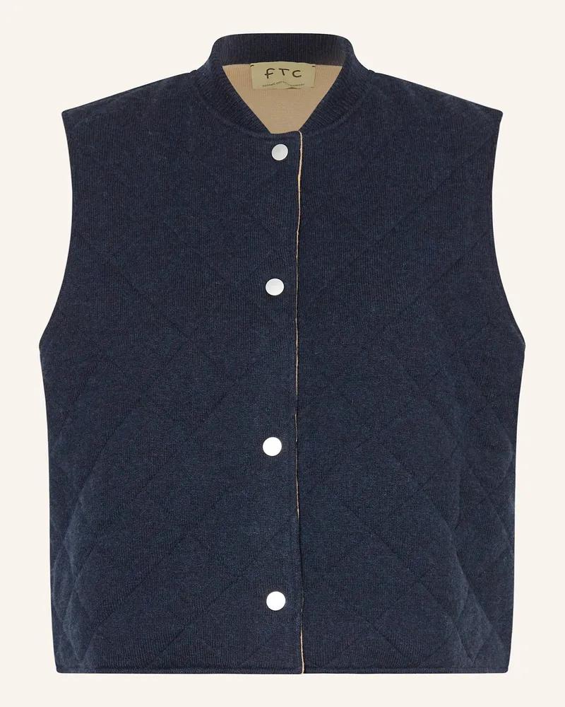 FTC Cashmere Strickweste mit Cashmere Dunkelblau