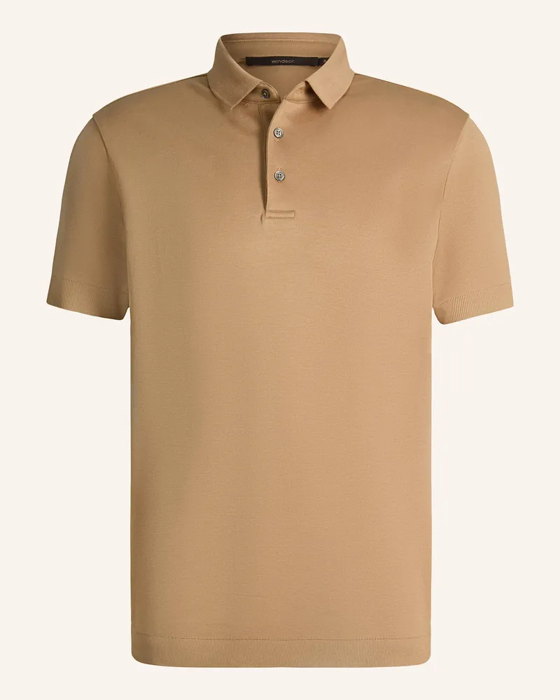 windsor. Jersey-Poloshirt braun Hellbraun