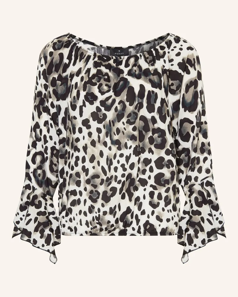 monari Blusenshirt Mit Volants braun Weiss