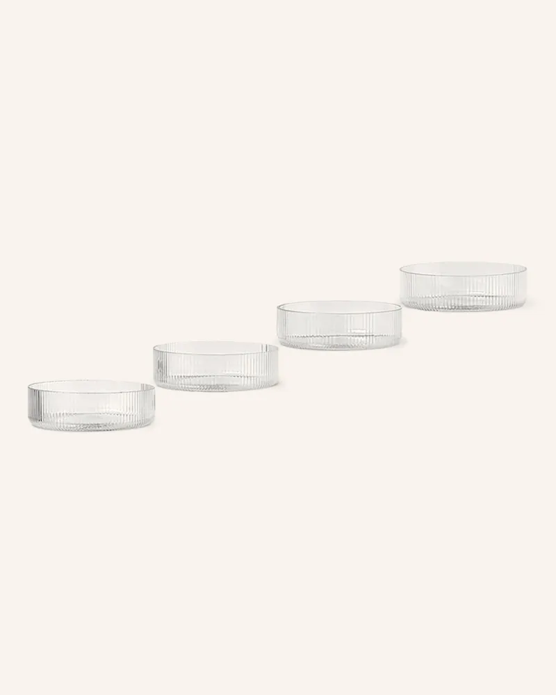 ferm LIVING 4er-Set Schalen RIPPLE Weiss