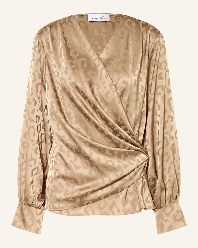 Joseph Ribkoff Blusenshirt aus Satin in Wickeloptik Camel