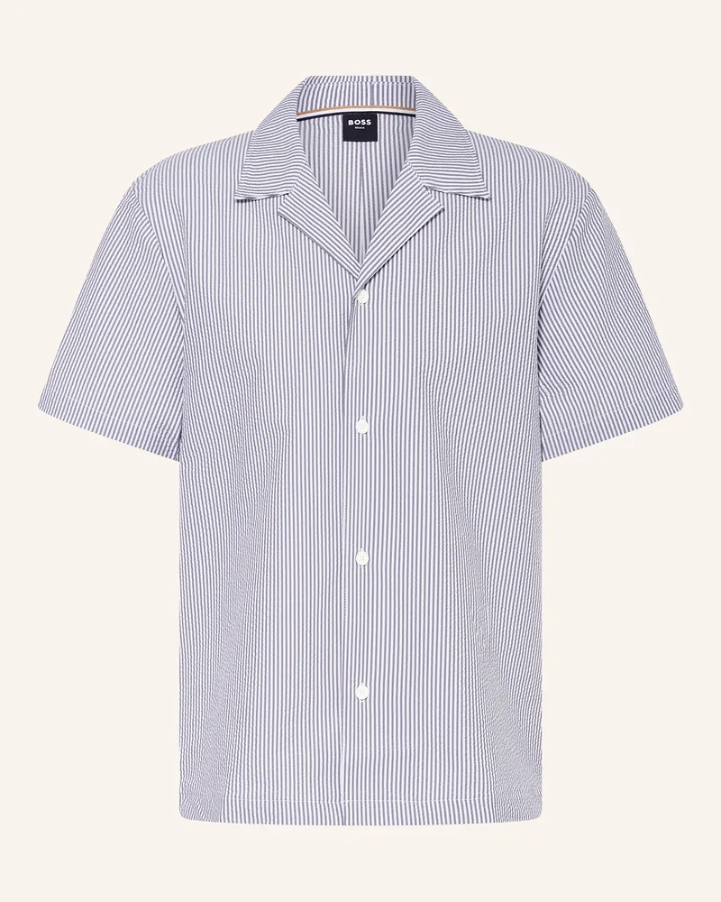 HUGO BOSS Resorthemd VELVETFISH Regular Fit Dunkelblau
