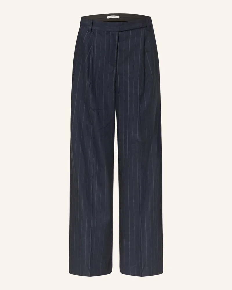 Dorothee Schumacher Marlenehose MODERN SOPHISTICATION mit Leinen Dunkelblau