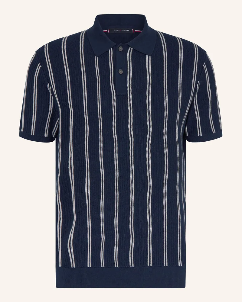 Tommy Hilfiger Strick-Poloshirt blau Dunkelblau