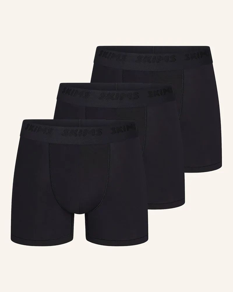 SKIMS 3er-Pack Boxershorts Skims Stretch schwarz Obsidian