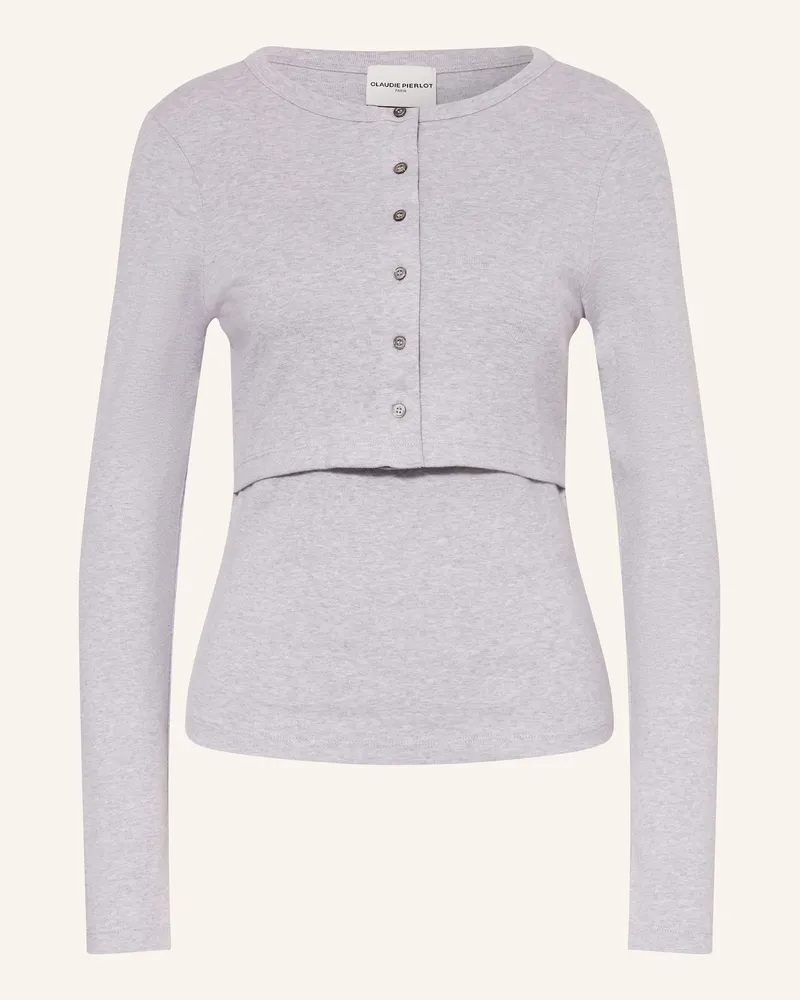 Claudie Pierlot Set: Top und Cropped-Jerseyjacke Grau