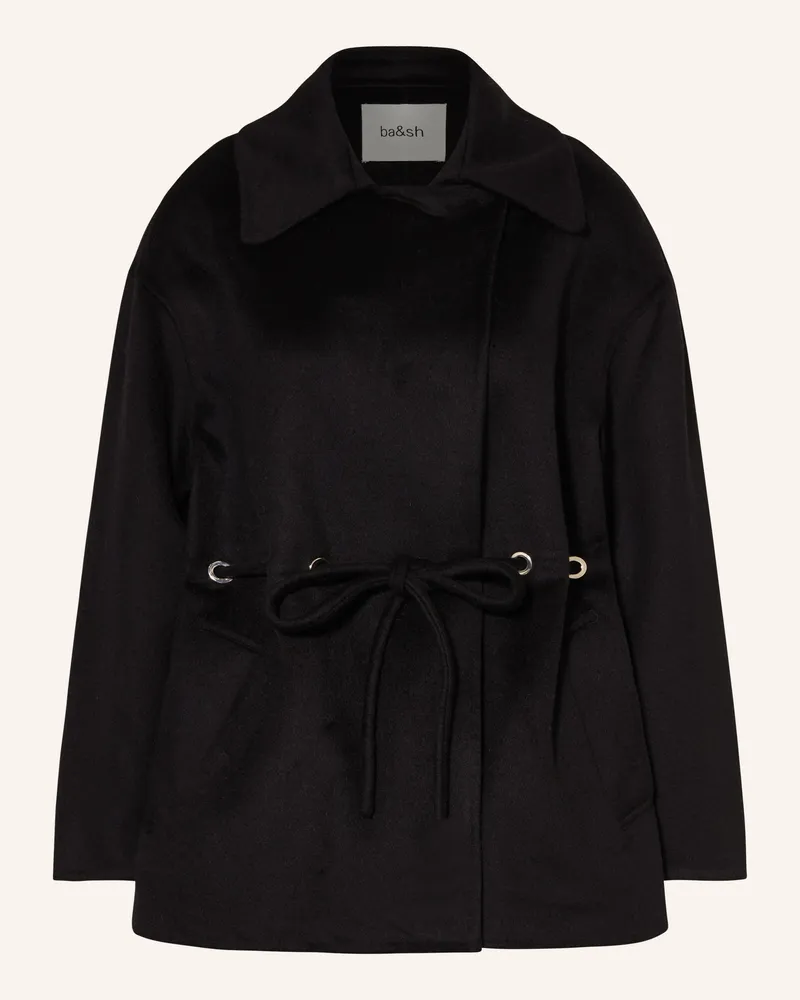 ba&sh Wollmantel Kam schwarz Schwarz