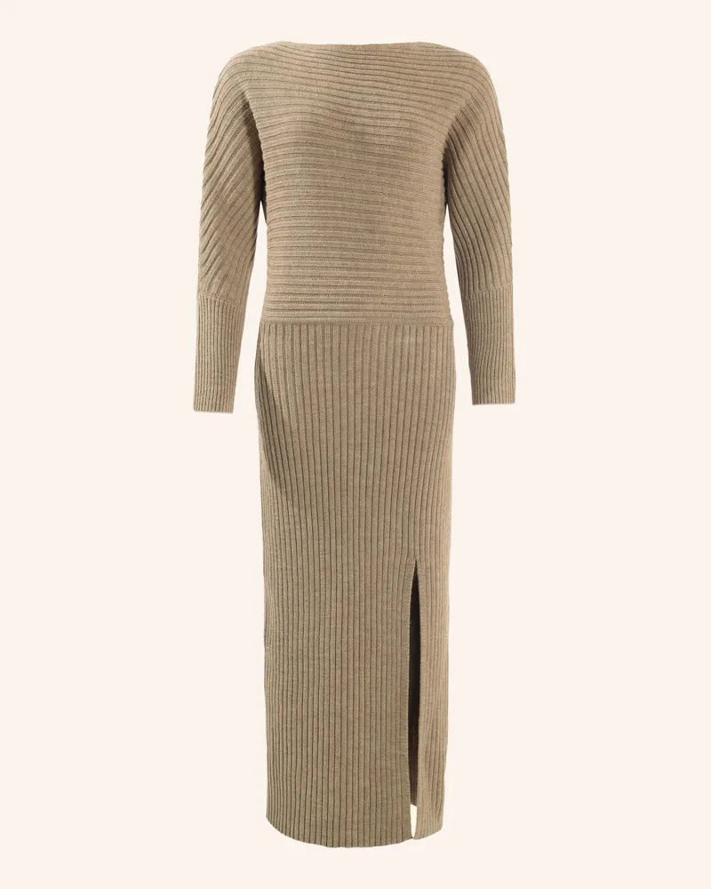 ADLYSH Kleid STRICKKLEID MIT MERINOWOLLE Braun