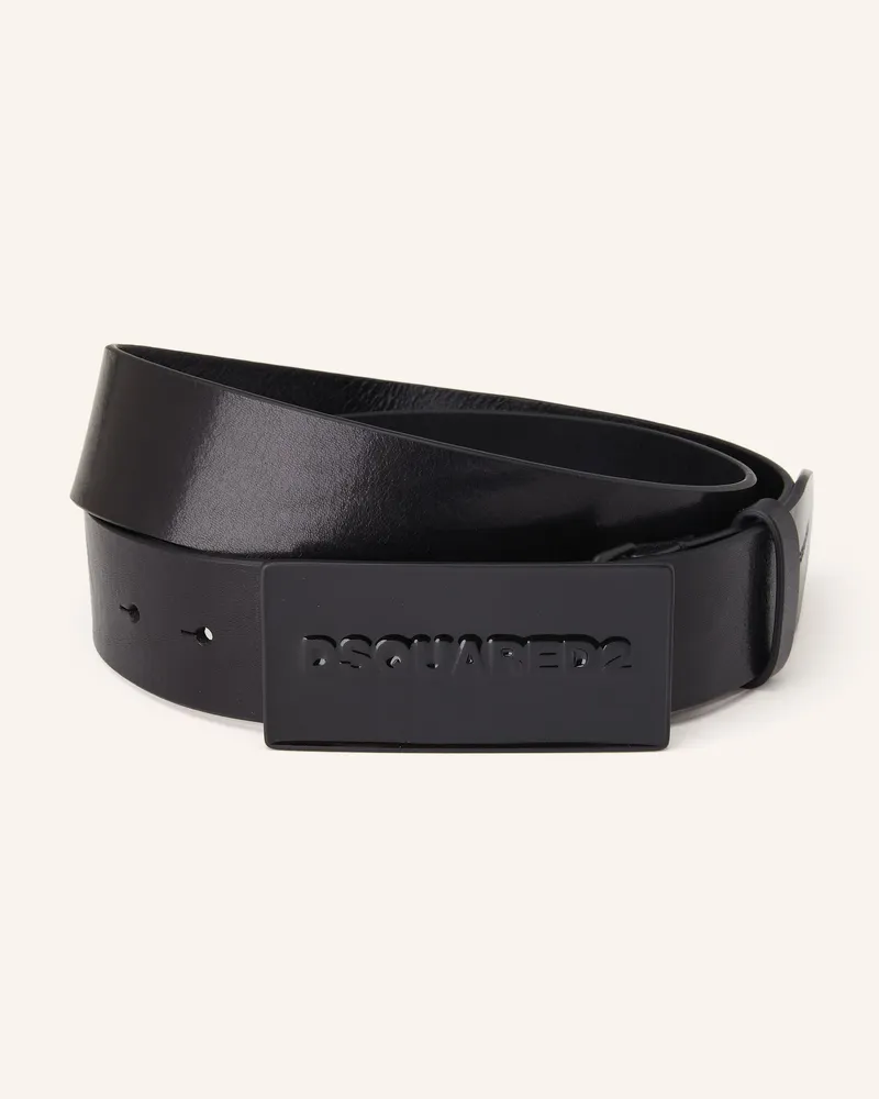 Dsquared2 Ledergürtel Schwarz