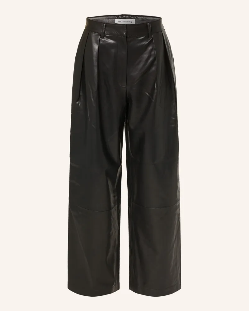 FRANKIE Shop Marlenehose Ripley In Lederoptik schwarz Schwarz