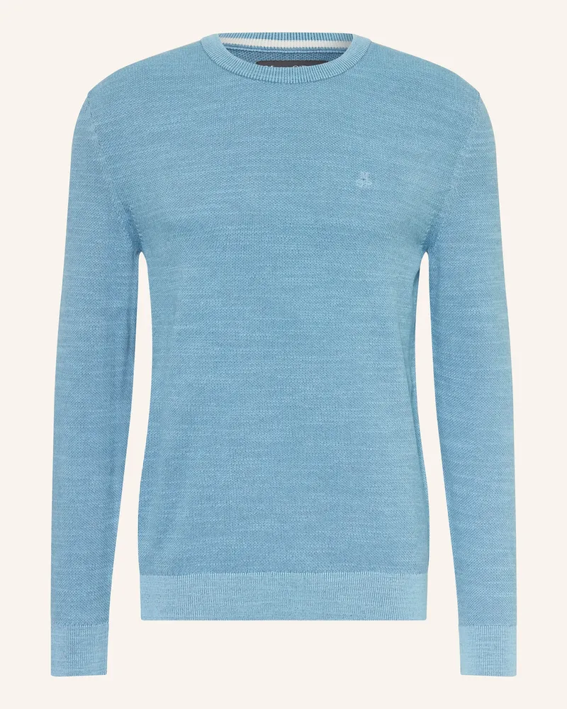 Marc O'Polo Piqué-Pullover blau Blaugrau