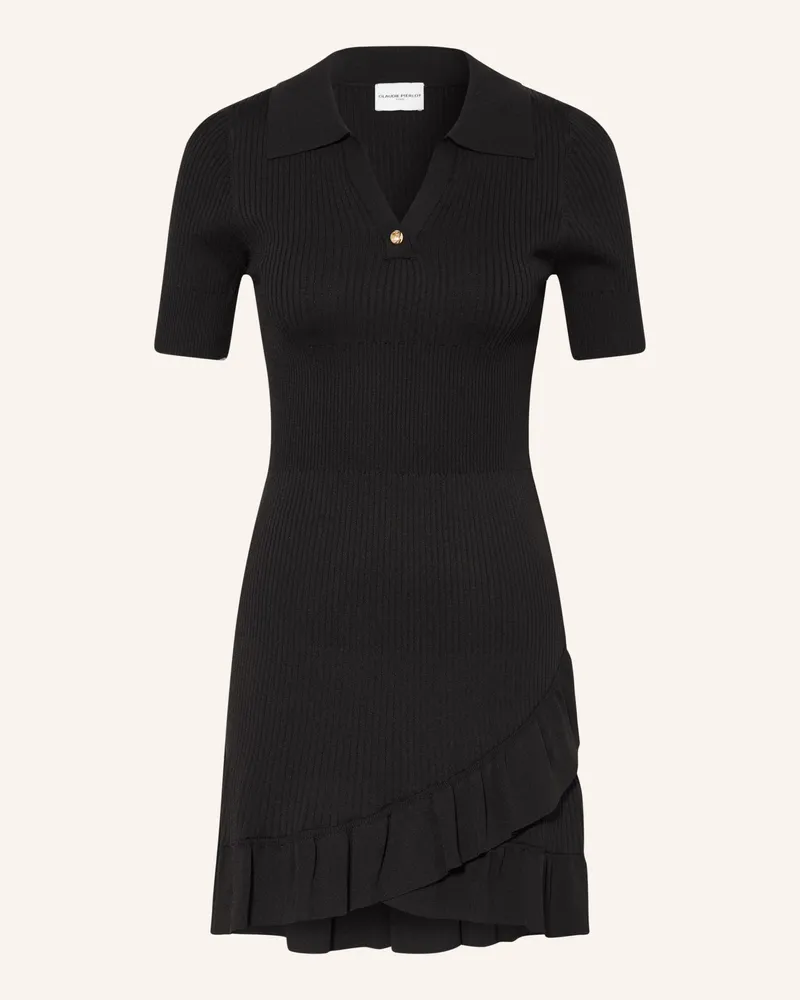 Claudie Pierlot Strick-Polokleid Mit Rüschen schwarz Schwarz