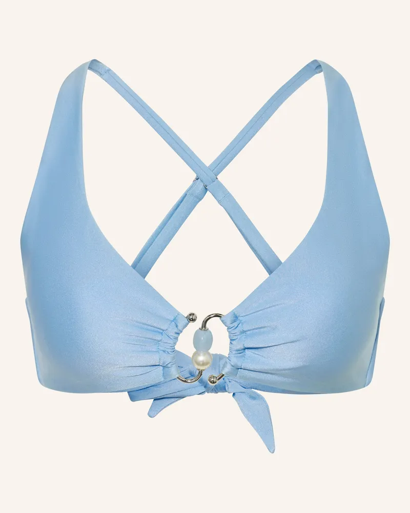 Seafolly Australia Bralette-Bikini-Top Palermo Mit Schmuckperlen blau Hellblau