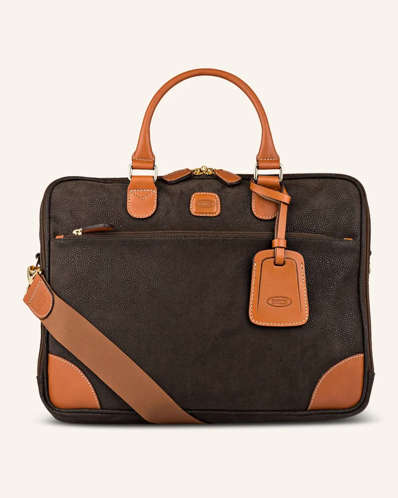 Bric's Laptop-Tasche Life gruen Dunkelbraun