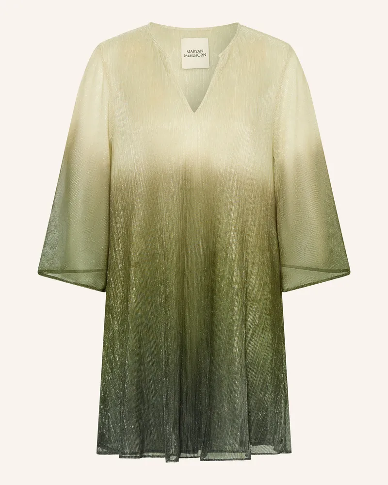 Maryan Mehlhorn Strandkleid mit 3/4-Arm und Glitzergarn Dunkelgrün