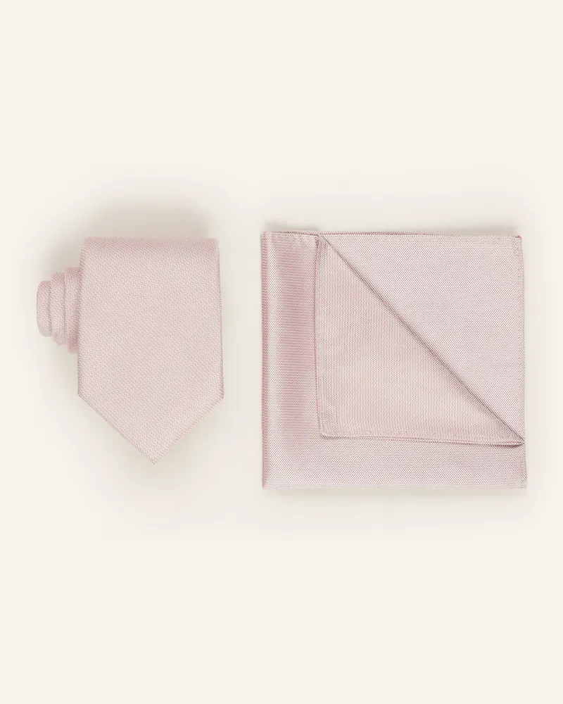 paul Set: Krawatte Und Einstecktuch rosa Hellrosa