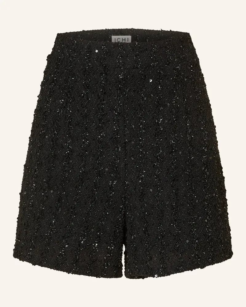 ICHI Shorts IHNINKY mit Glitzergarn Schwarz
