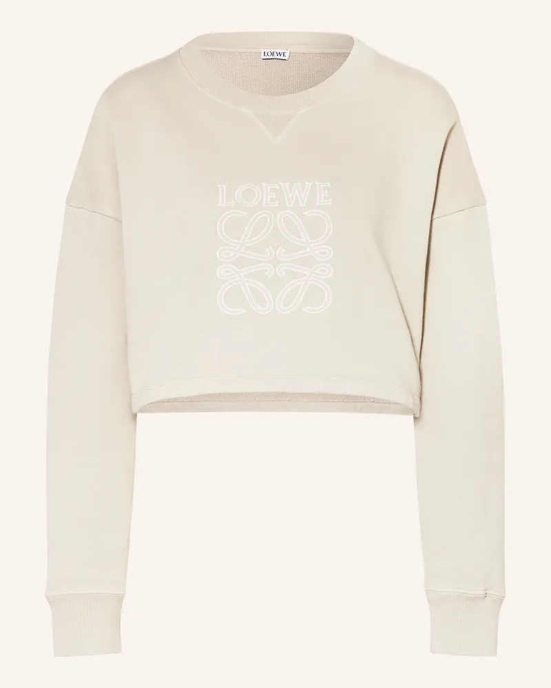 Loewe Cropped-Sweatshirt Creme
