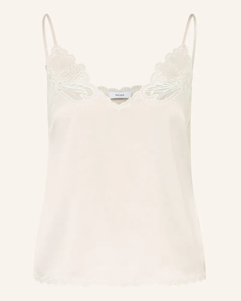 Reiss Satintop Joanie Mit Spitze beige Creme
