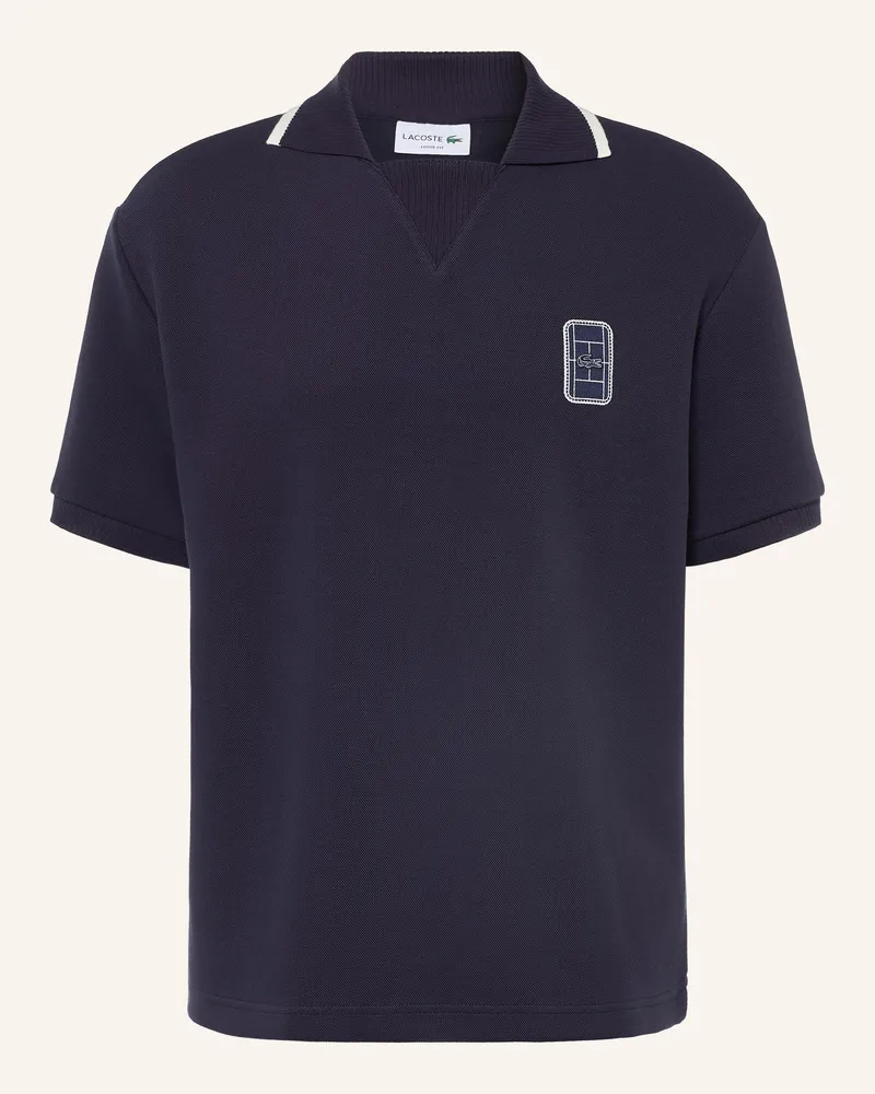 Lacoste Piqué-Poloshirt Loose Fit blau Dunkelblau