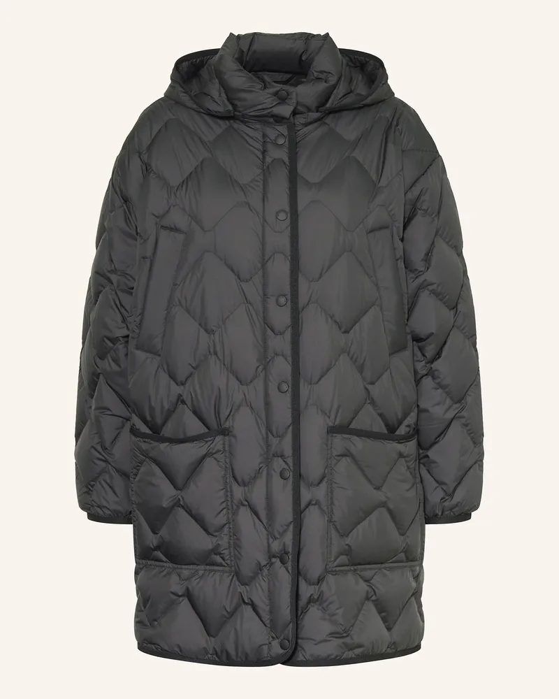 Woolrich Lightweight-Daunenmantel mit abnehmbarer Kapuze Schwarz