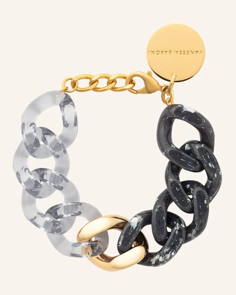 Vanessa Baroni Armbänder Flat Chain 2 Color Gold Black Marble And Clear By Glambou gold Gold