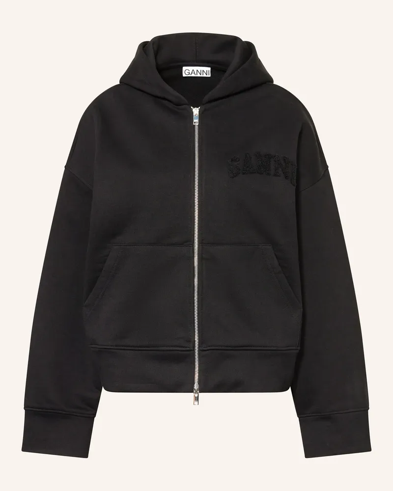 Ganni Sweatjacke schwarz Schwarz