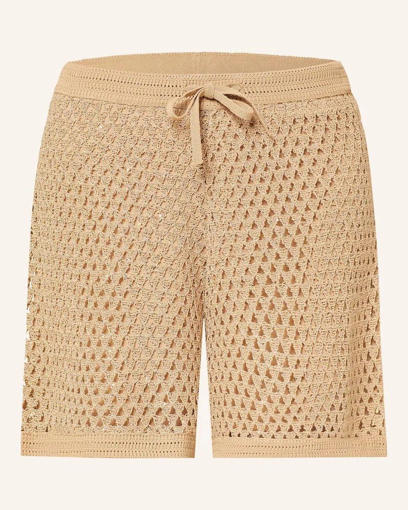 Sandro Shorts mit Pailletten Camel
