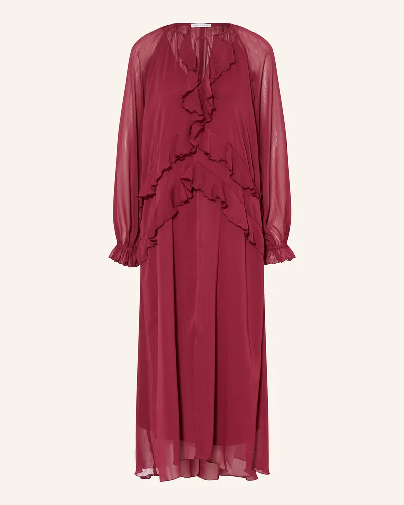 Mrs & HUGS Musselinkleid mit Volants Dunkelrot