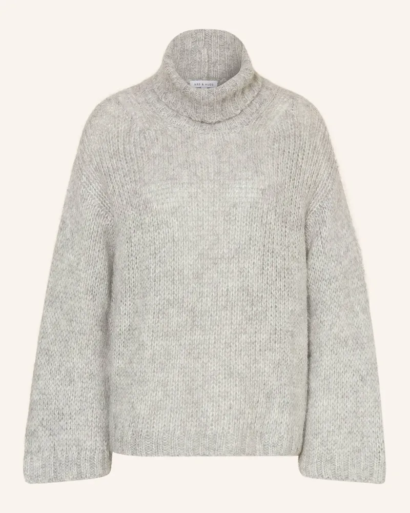 Mrs & HUGS Rollkragenpullover mit Alpaka Grau
