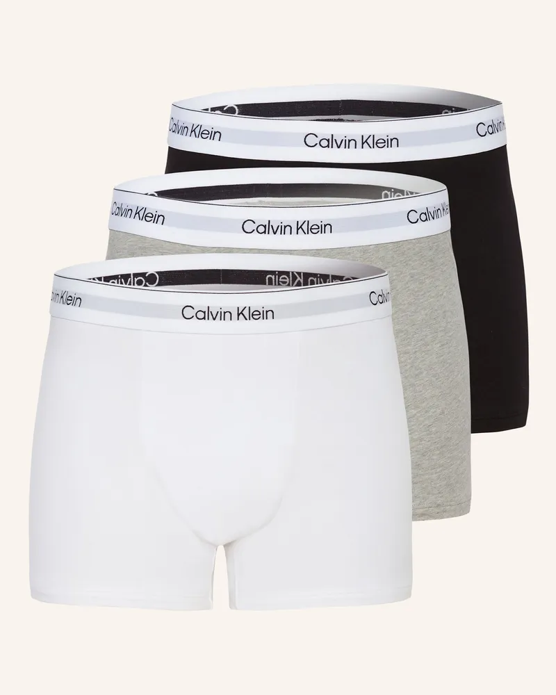 Calvin Klein 3er-Pack Boxershorts Icon Cotton Relaxed Fit grau Weiss