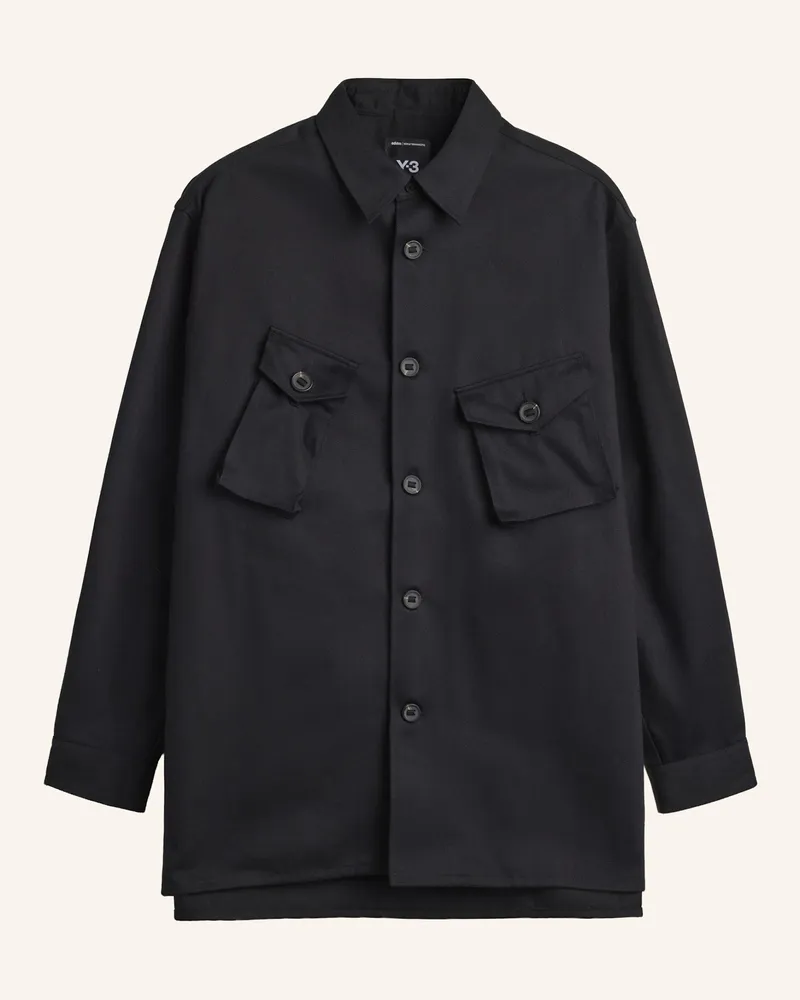 Y-3 Y-3 Utility Hemdjacke, Twill schwarz Schwarz