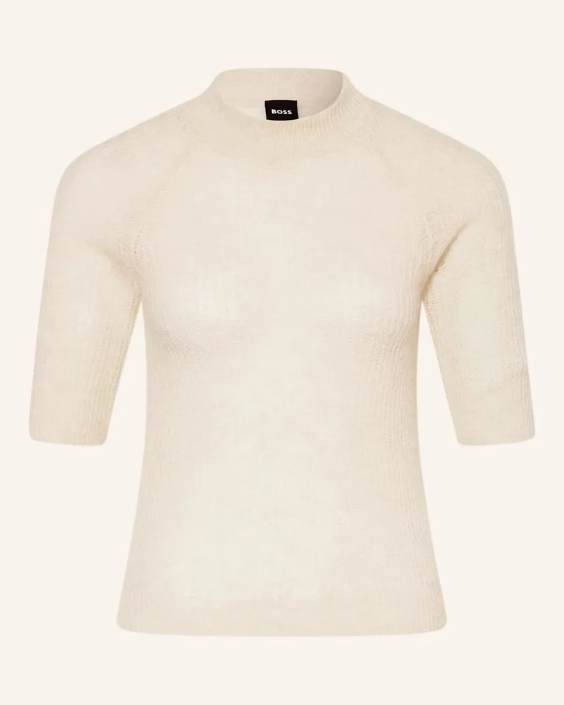 HUGO BOSS Strickshirt Fewe Mit Alpaka beige Hellbraun