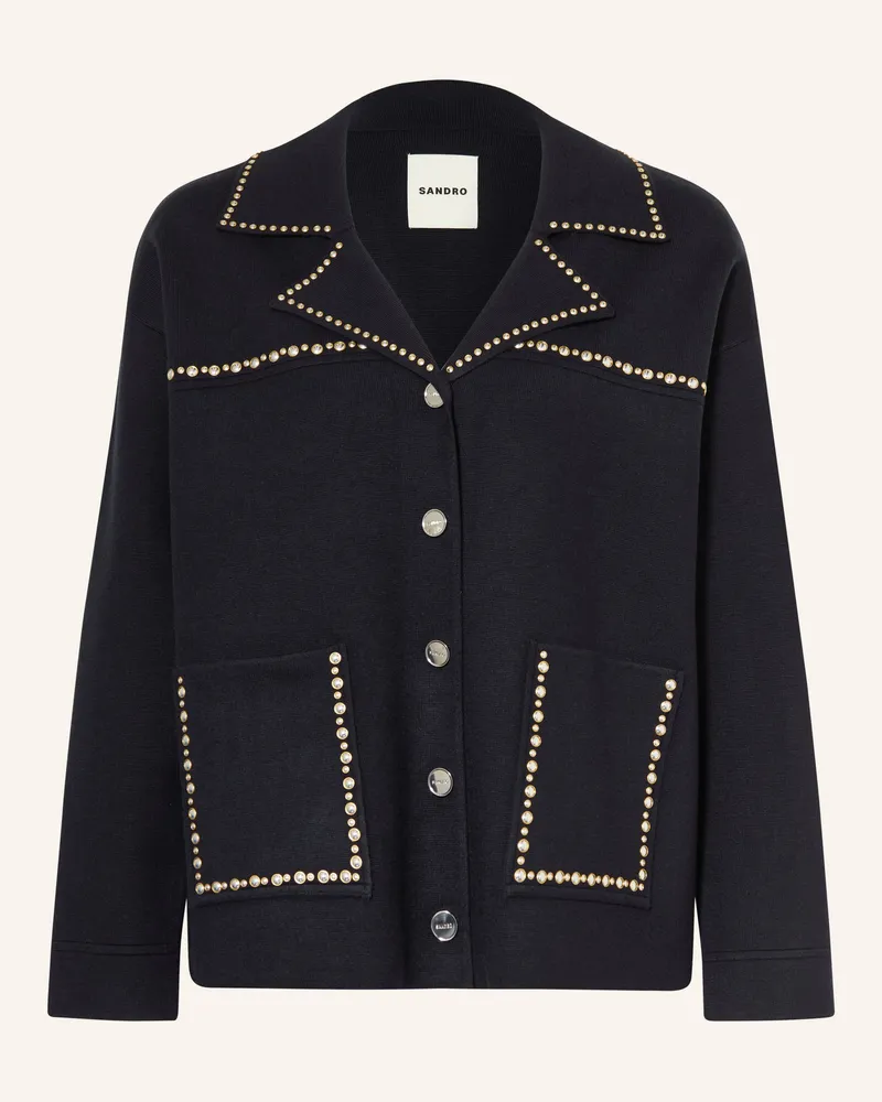Sandro Strickjacke blau Schwarz
