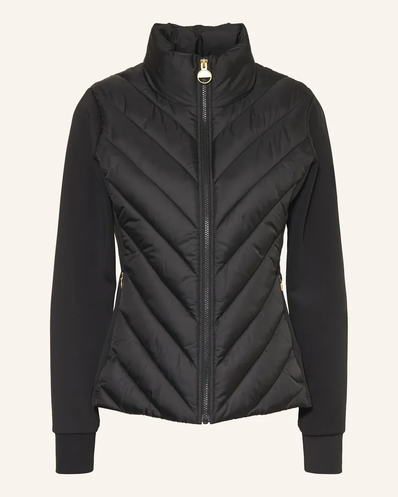 Barbour Steppjacke Luxara Im Materialmix schwarz Schwarz