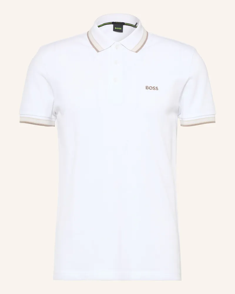 HUGO BOSS Piqué-Poloshirt Paddy Curved Regular Fit weiss Weiss