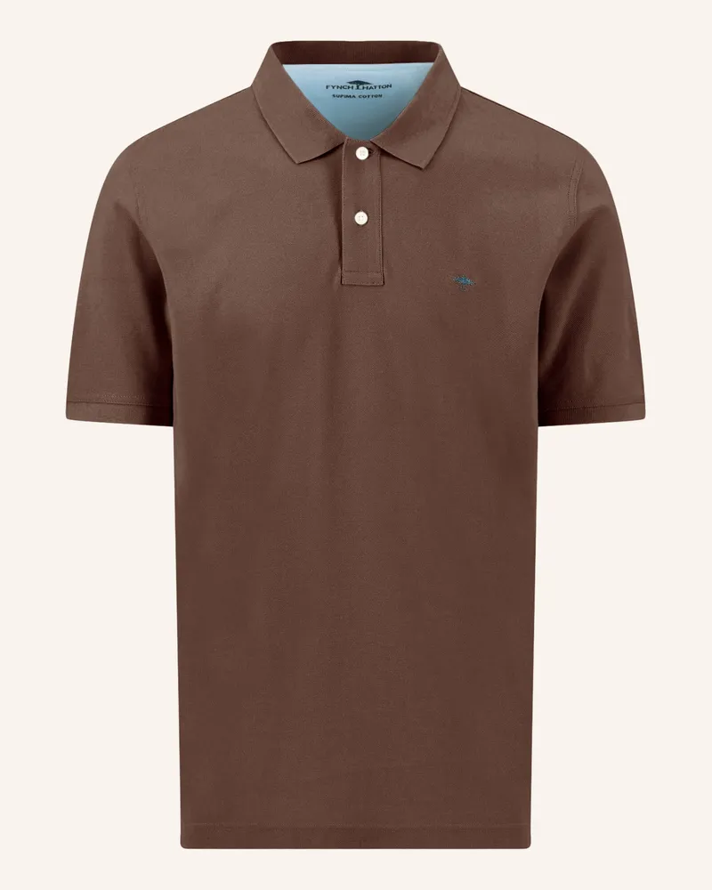 Fynch-Hatton Piqué-Poloshirt Dunkelbraun