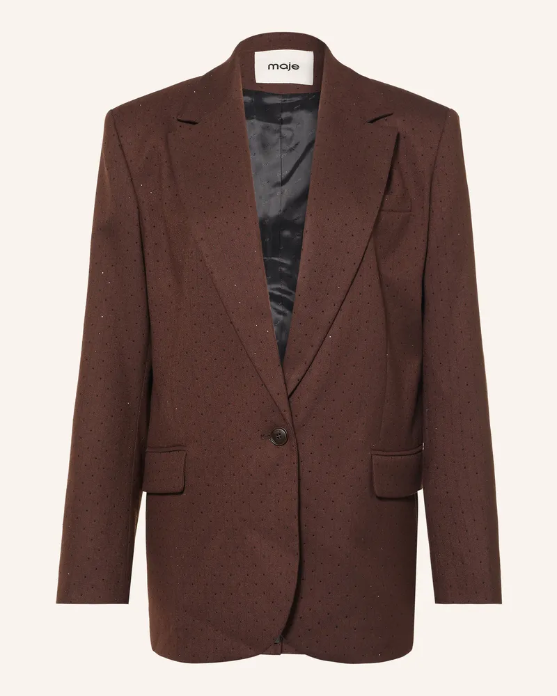 Maje Blazer Mit Schmucksteinen braun Dunkelbraun