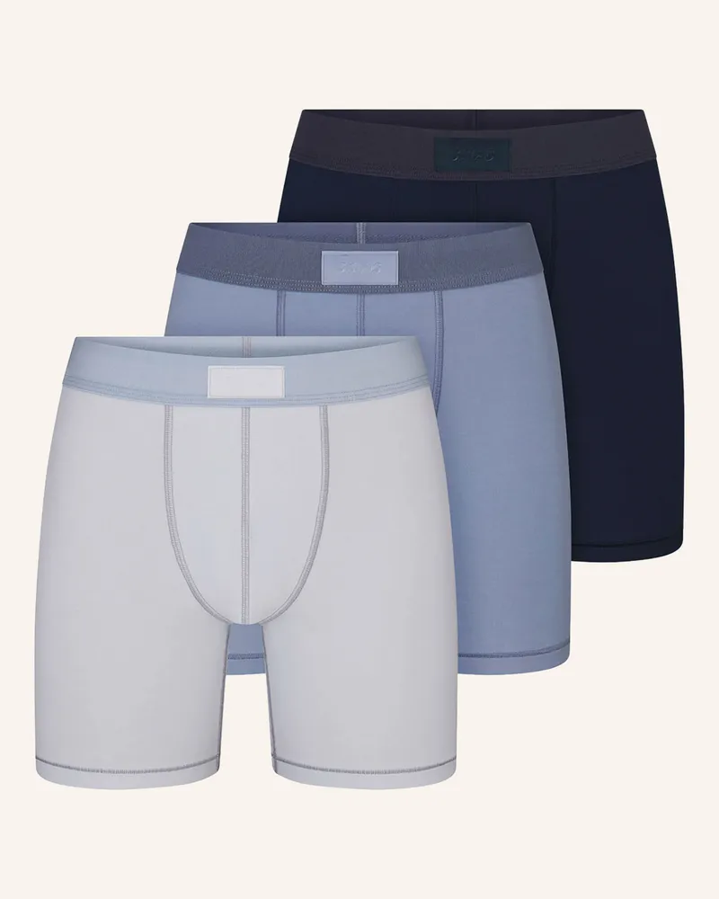SKIMS 3er-Pack Boxershorts Skims Cotton blau Nimbus