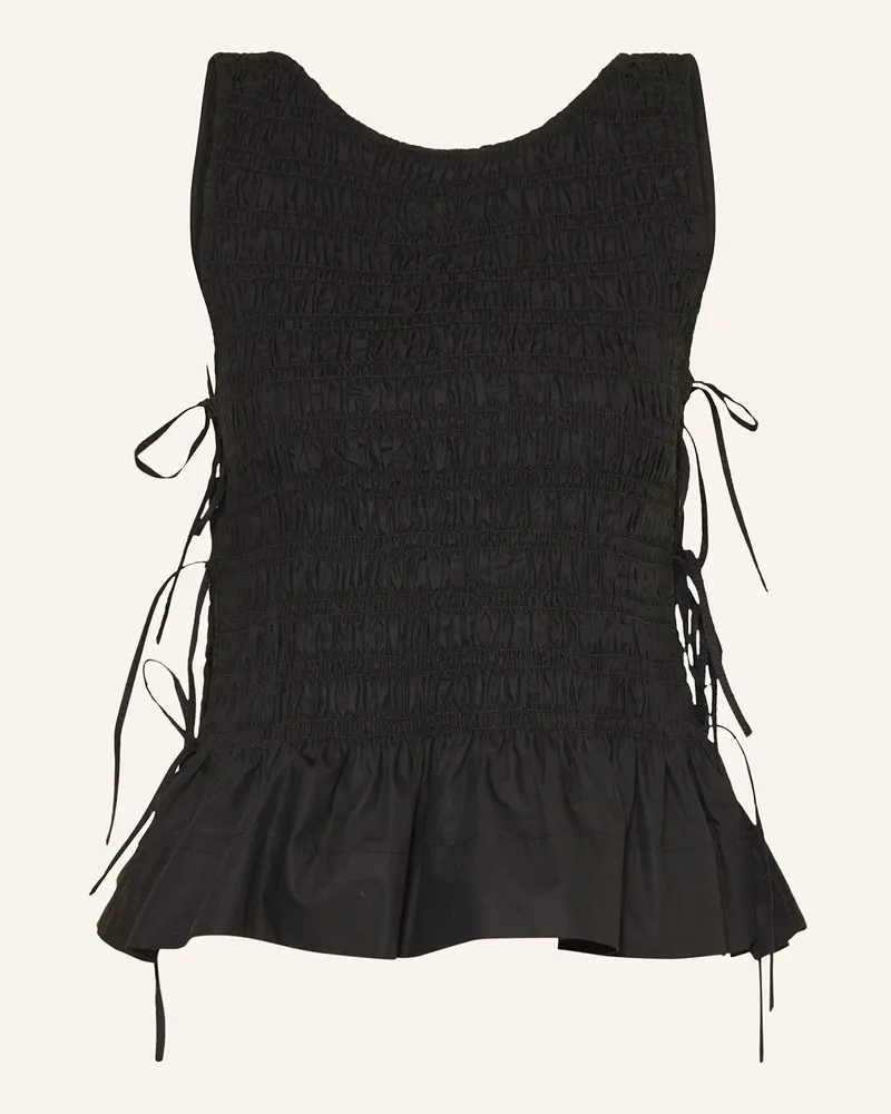 Ganni Top schwarz Schwarz
